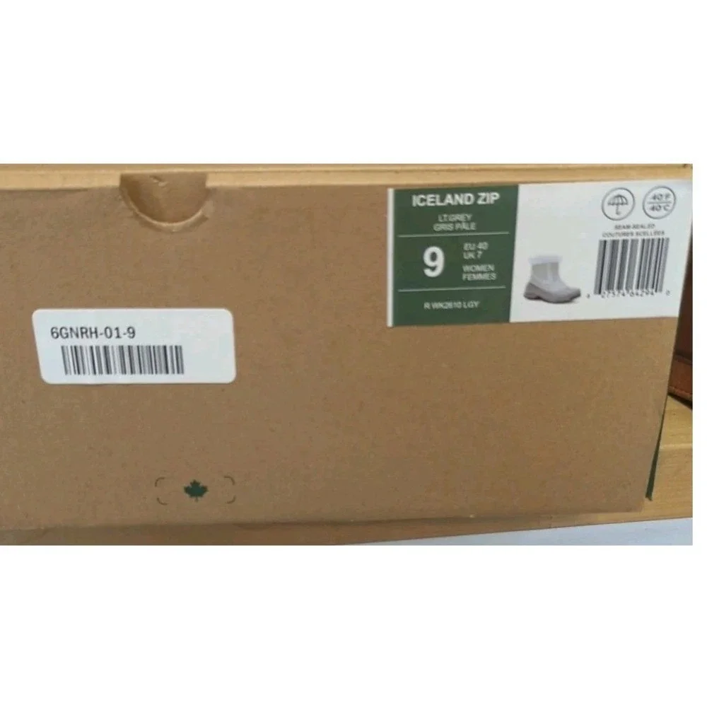 Kamik Iceland Zip Women Winter Boots Light Grey Waterproof Insulated WK2610 LGY